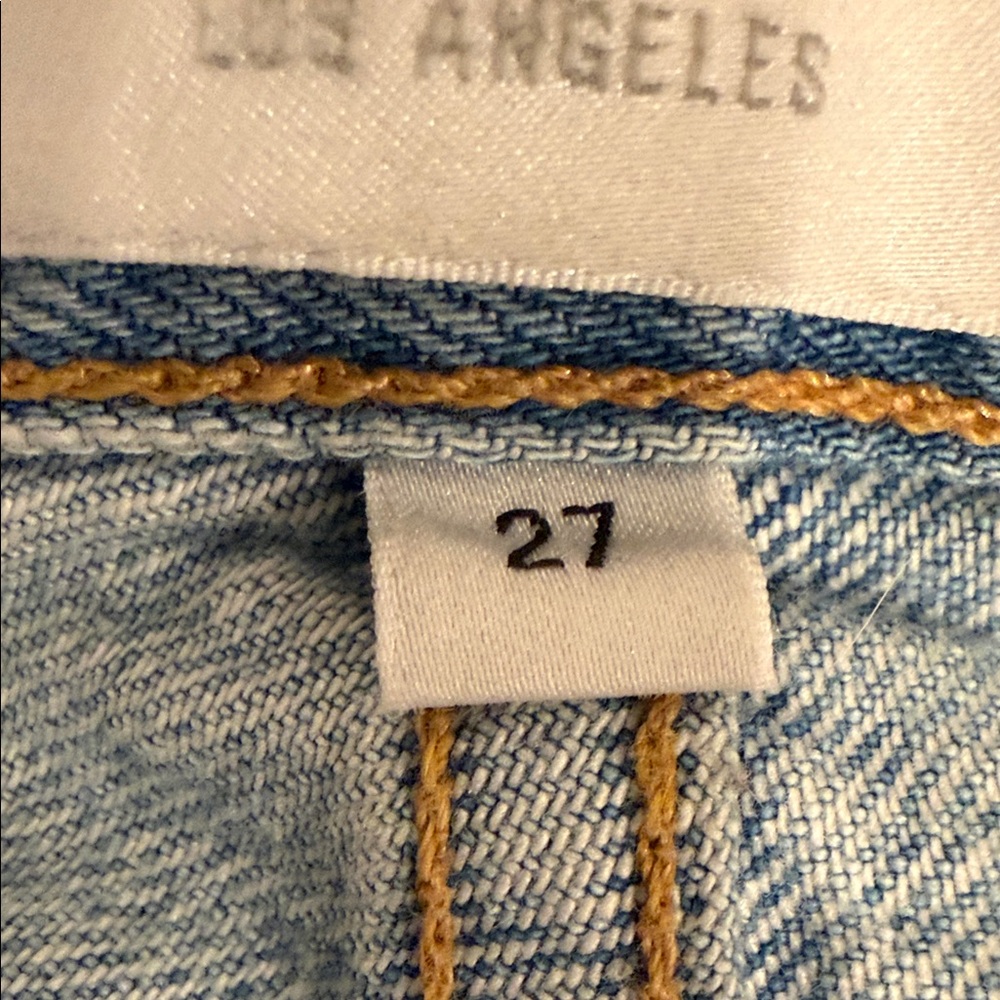 AGOLDE Riley High Rise Straight Crop Jeans 27 Shatter Light Wash Distressed - Picture 9 of 11